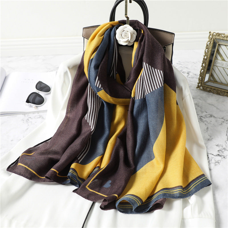 Sciarpa Donna Primavera in Cotone e Lino 180×90