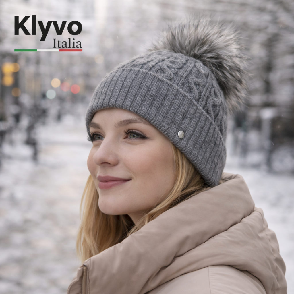 XENA - Bonnet d'hiver pour femme avec pompon - Chaud et doublé