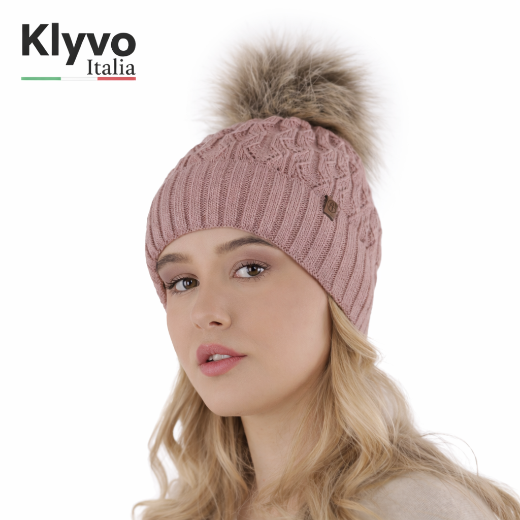 KATTY - Damen-Wintermütze mit Kunstfellbommel