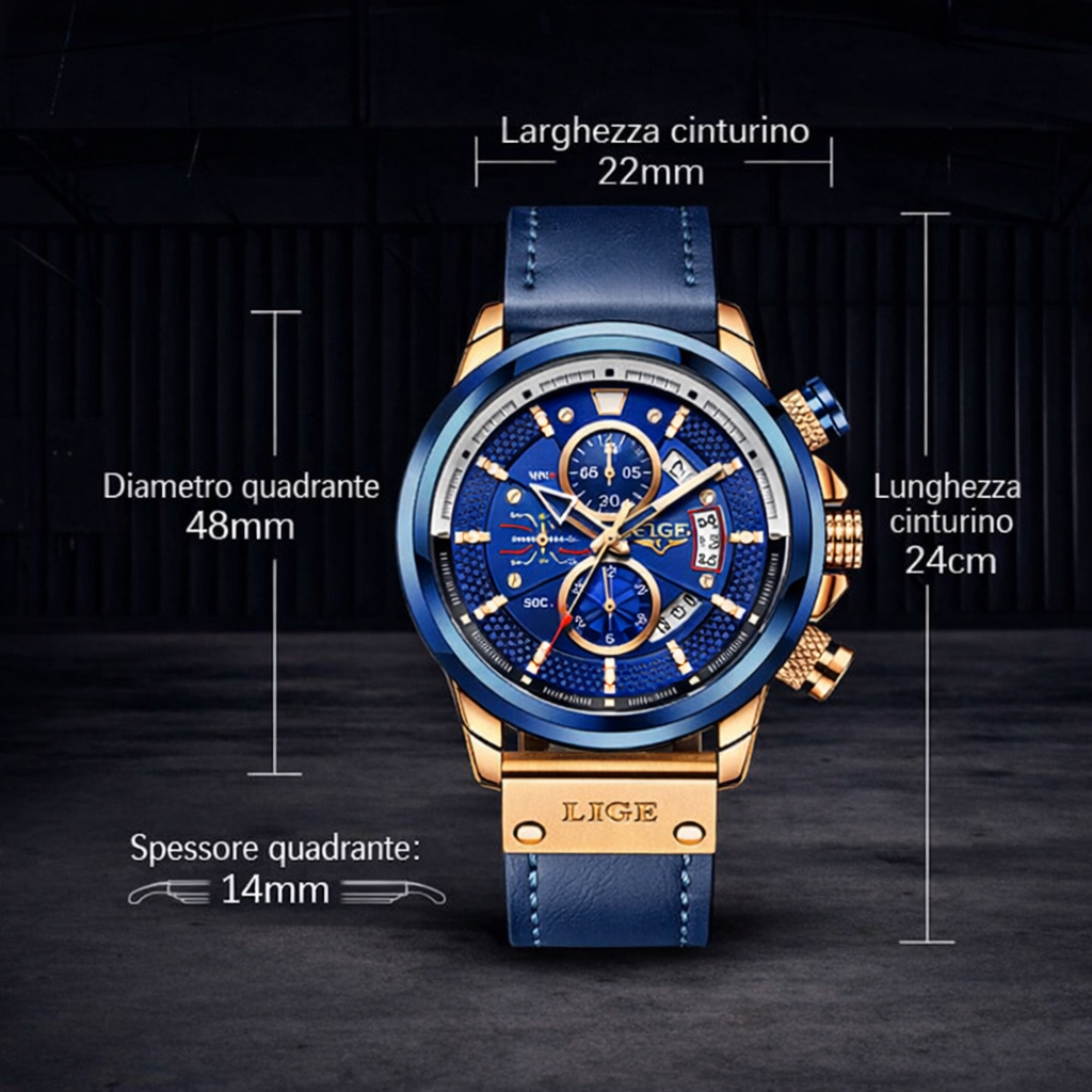 Orologio Uomo Cronografo al Quarzo Sportivo.