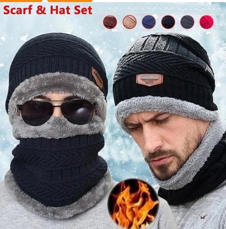 Set Berretto e Sciarpa Invernale Unisex in Maglia