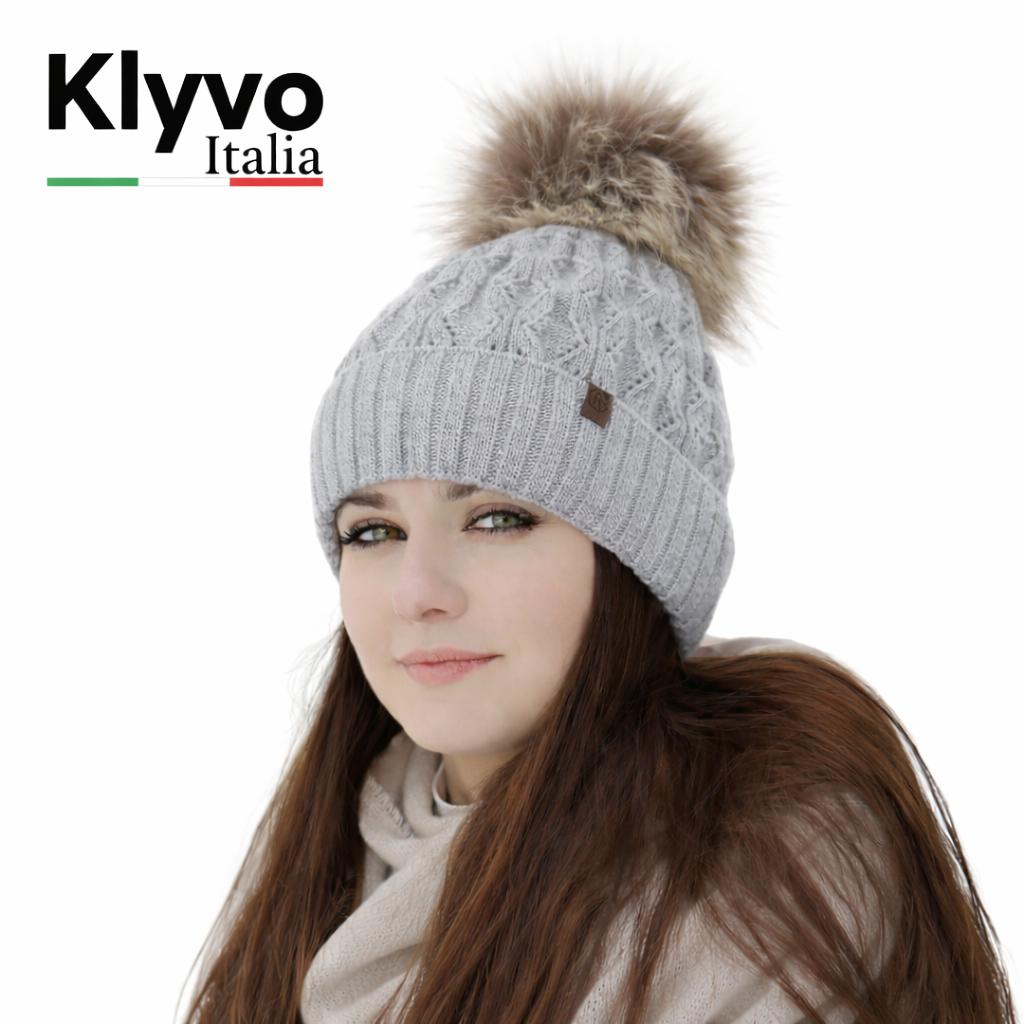 KATTY - Damen-Wintermütze mit Kunstfellbommel