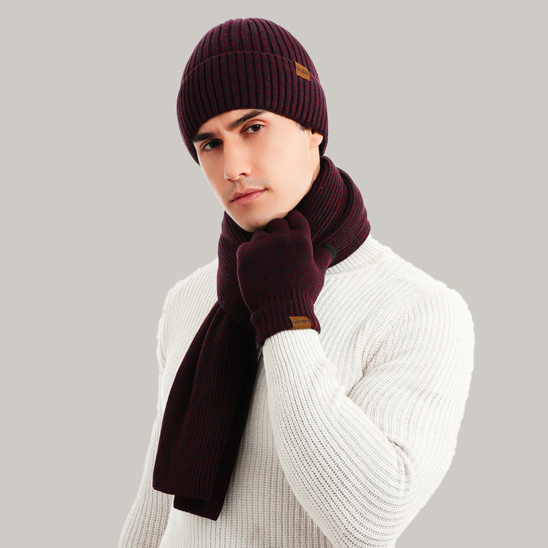 Set Invernale Unisex Cappello Sciarpa e Guanti.