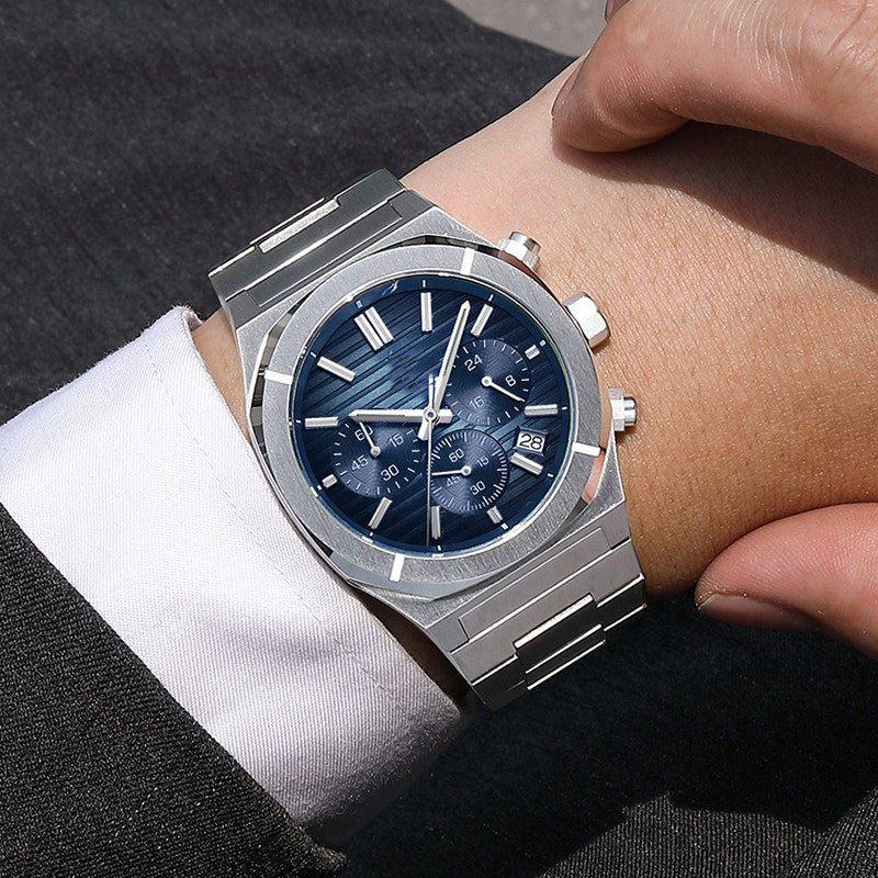 Orologio Cronografo Uomo al Quarzo 40 mm in Acciaio Inossidabile.