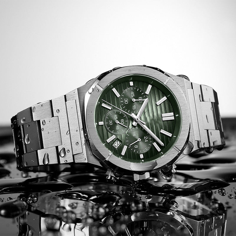 Orologio Cronografo Uomo al Quarzo 40 mm in Acciaio Inossidabile.